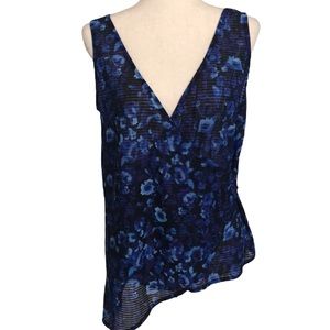 NWT Rachel Rachel Roy Santorini Blue Tank Blouse Size L